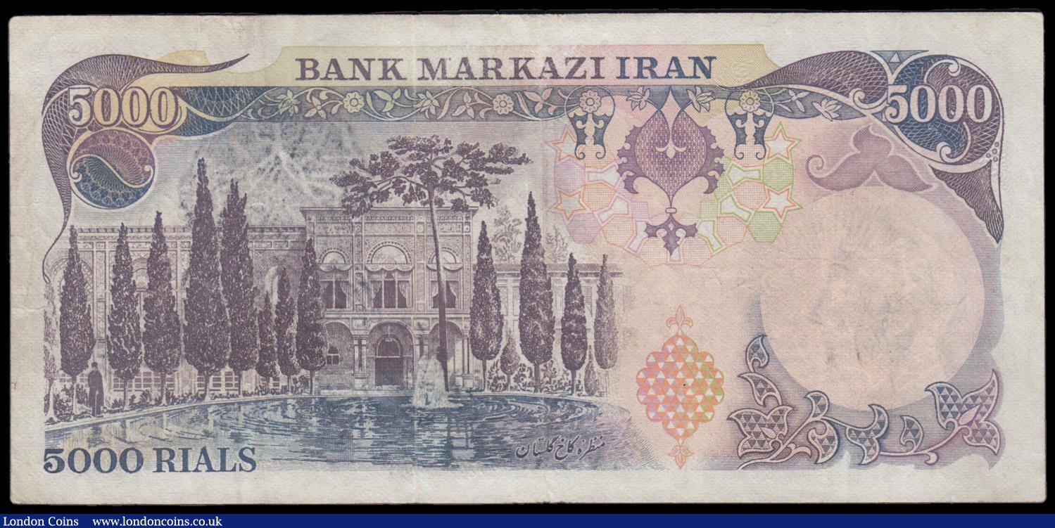 London Coins : A179 : Lot 154 : Iran 5000 Rials Islamic Republic over print Pick 122c , signature 18 over print on Pick 106d (over p...