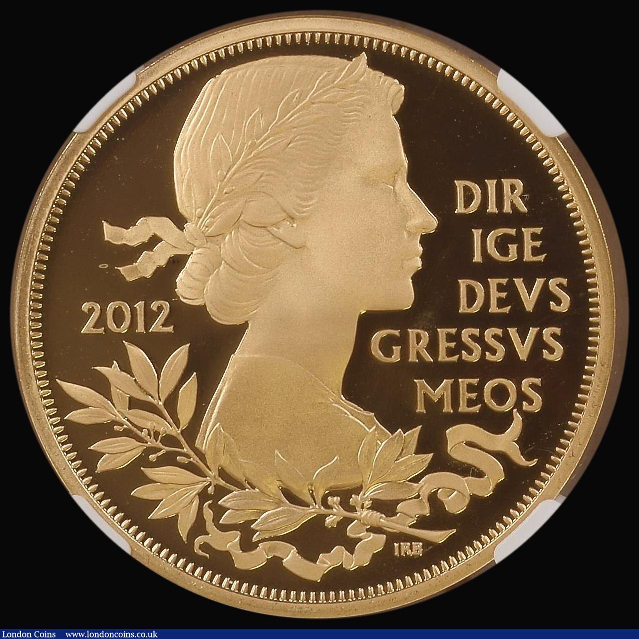London Coins : A179 : Lot 1567 : Five Pound Crown 2012 Queen Elizabeth II - Diamond Jubilee S.L24 Gold Proof in an NGC holder and gra...