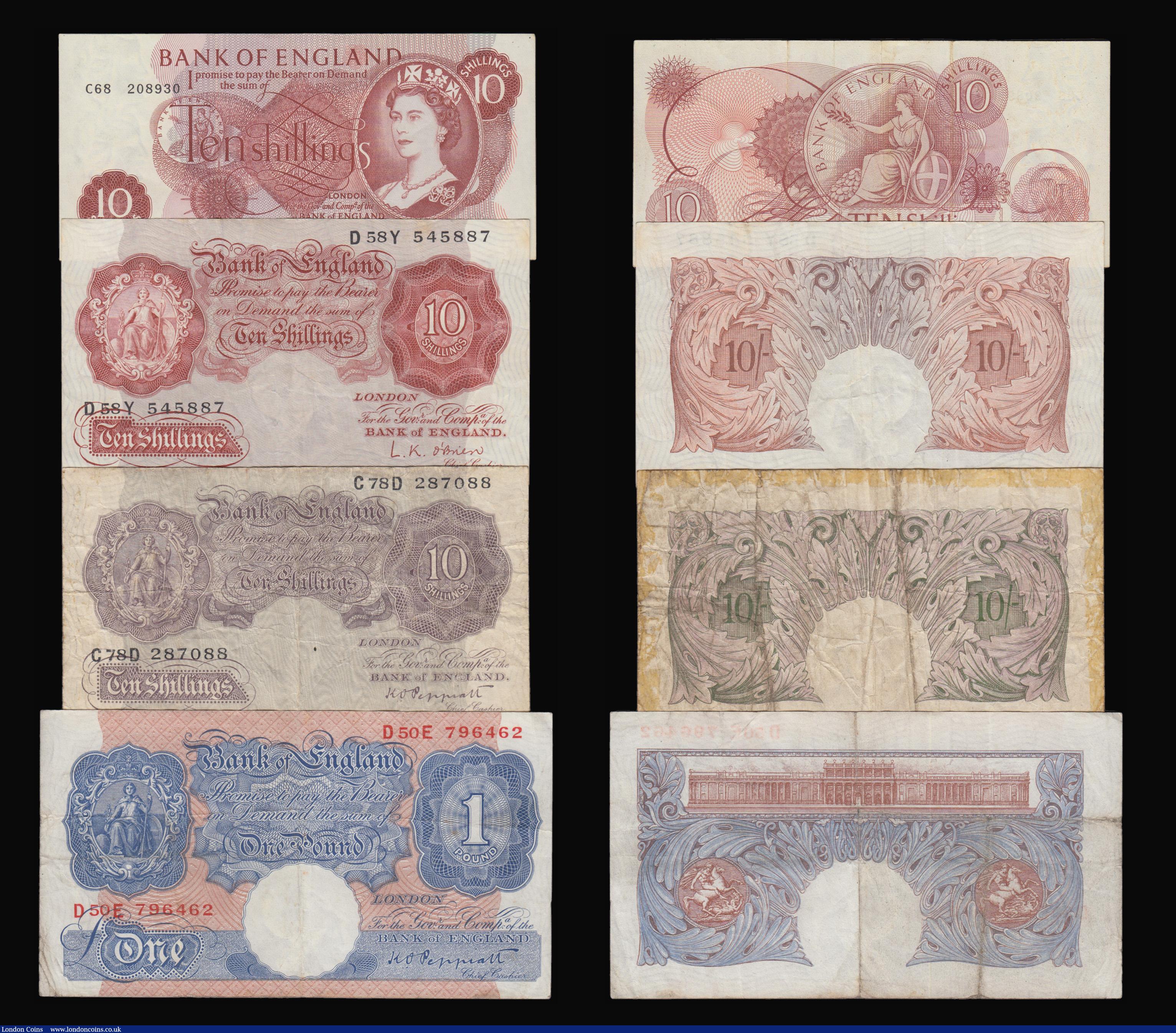 London Coins : A179 : Lot 16 : One Pounds (5) Peppiatt Green B239 J33A nVF Blue B249 D50E Fine, Beale B268 U56B GVF, Page B320 X72L...