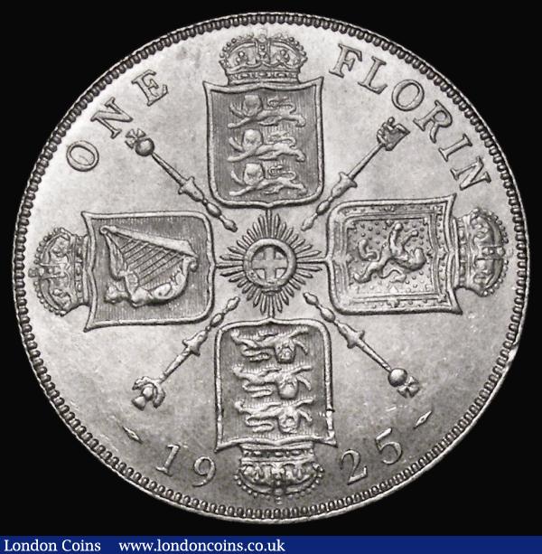 Florin 1925 ESC 944, Bull 3777, UNC or very near so with two edge nicks, the obverse with some contact marks and hairlines, overall displaying good subdued lustre and with considerable eye appeal, one of the key dates in the series : English Coins : Auction 179 : Lot 1622