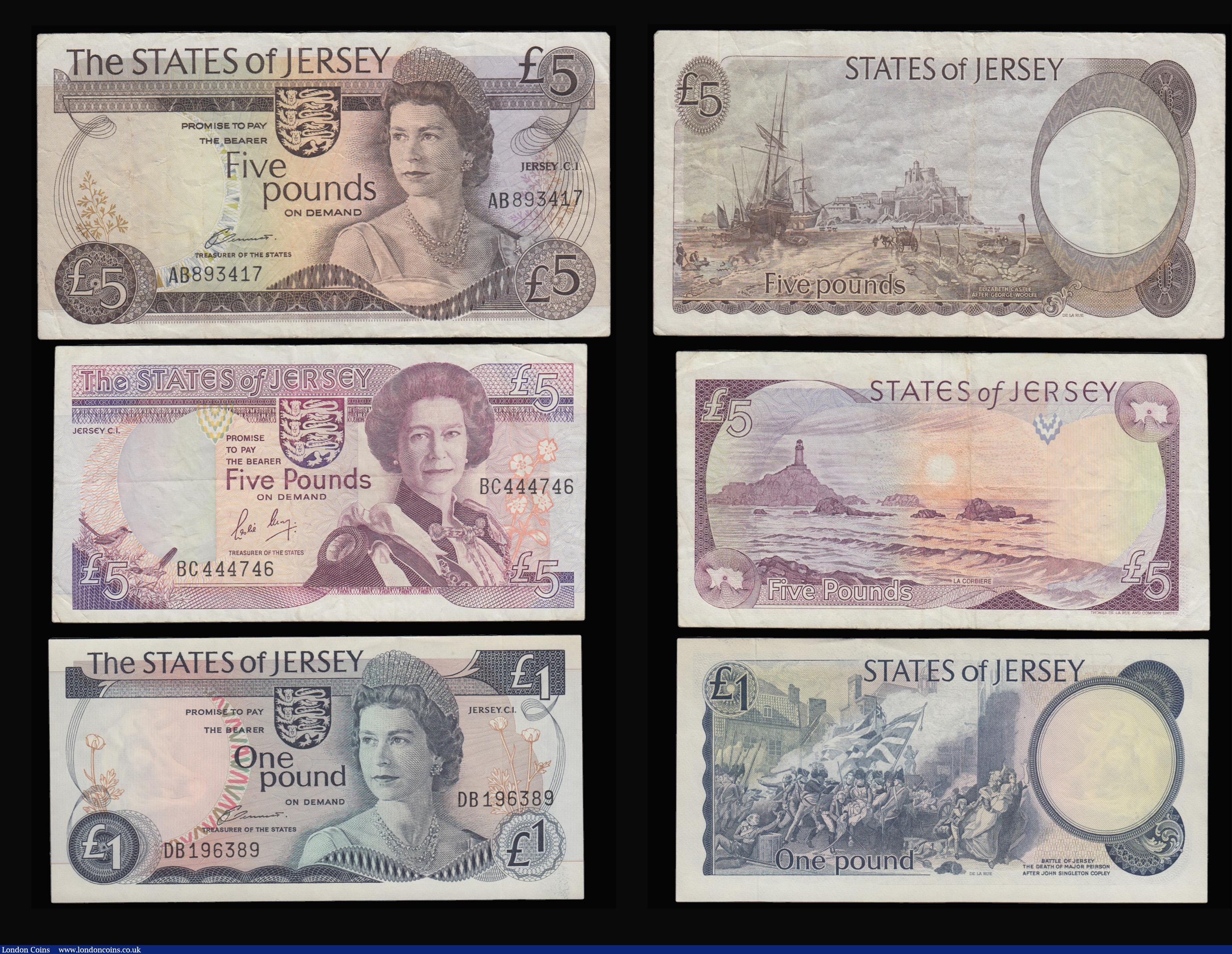 London Coins : A179 : Lot 163 : Jersey (6) Twenty Pounds 1993 undated issue, signature Baird, Pick 23a, UNC, Ten Pounds (2) 1993 und...