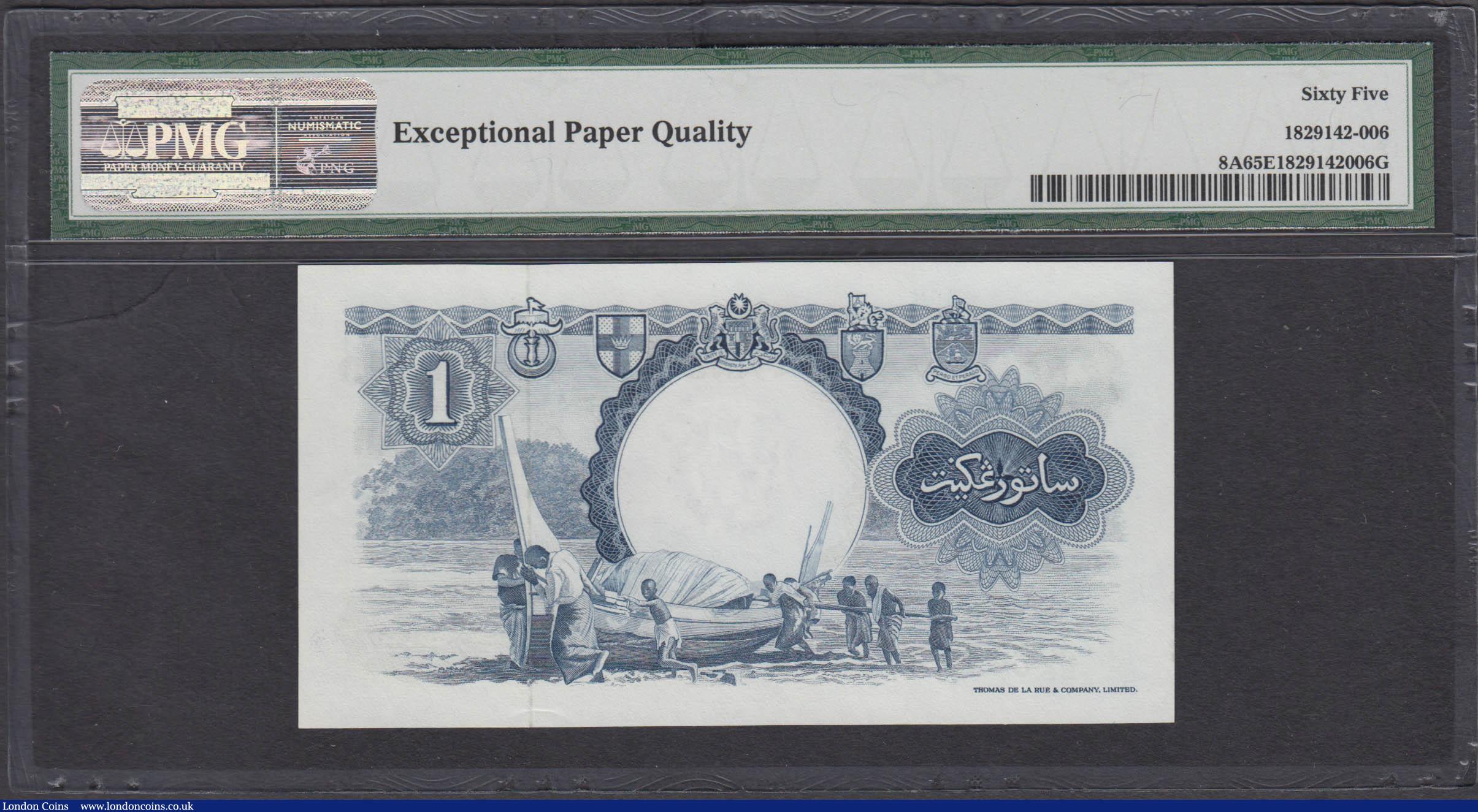 London Coins : A179 : Lot 166 : Malaya & British Borneo (British Administration) Board of Commissioners of Currency 1 Dollar Pic...