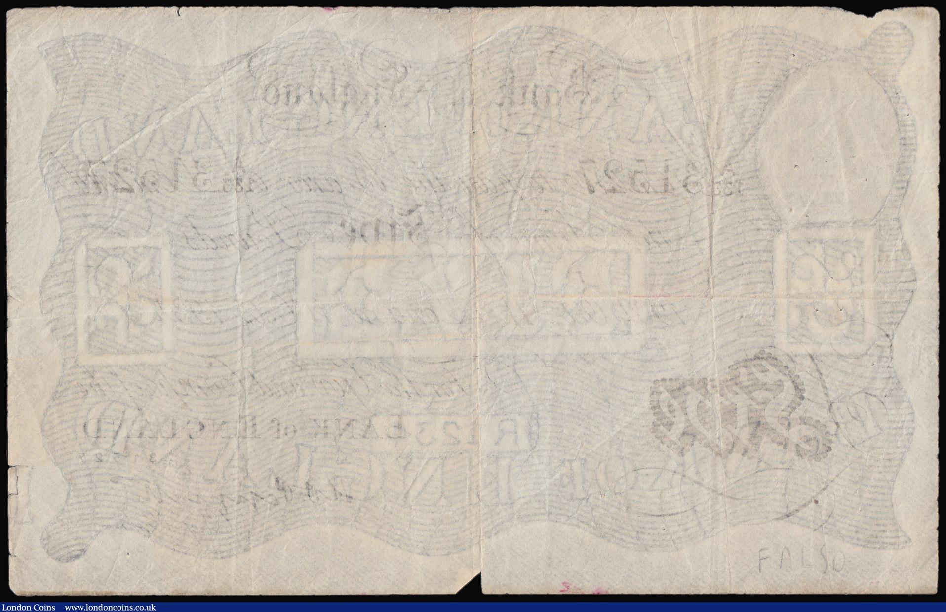 London Coins : A179 : Lot 18 : Five Pounds Peppiatt Bernhard German forgery WW2 dated 11 Oct 1934 A133 31527, edge nicks & usua...