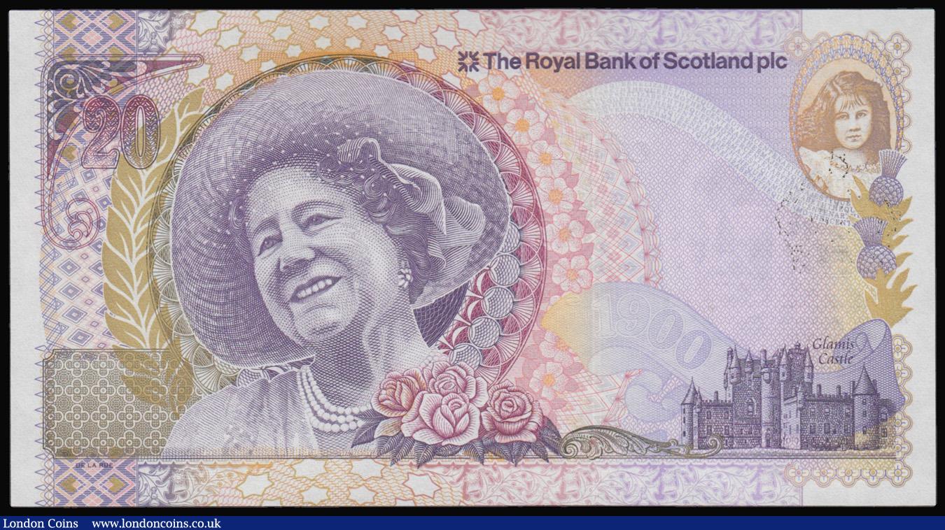 London Coins : A179 : Lot 186 : Scotland - Royal Bank of Scotland plc Twenty Pounds 4/8/2000 issue 100th Birthday of the Queen Mothe...