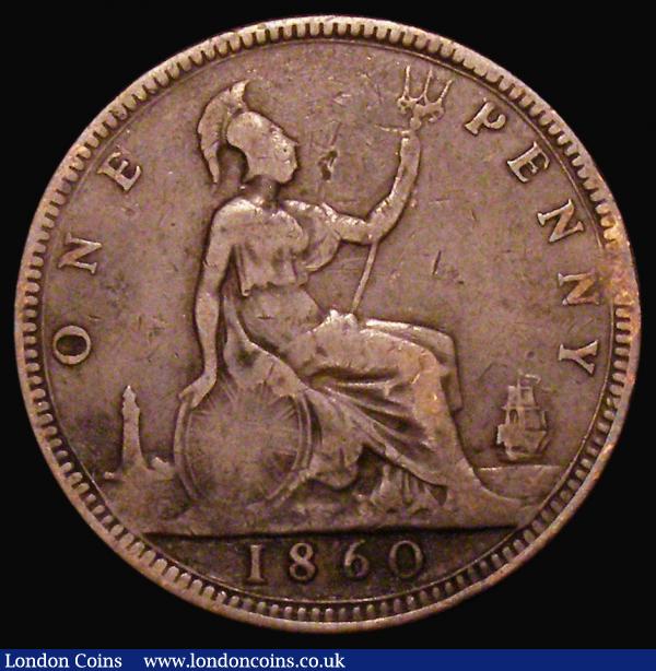 Penny 1860 Toothed Border E over F in PENNY Freeman dies 2+D, VG with some scratches, Very Rare : English Coins : Auction 179 : Lot 1901