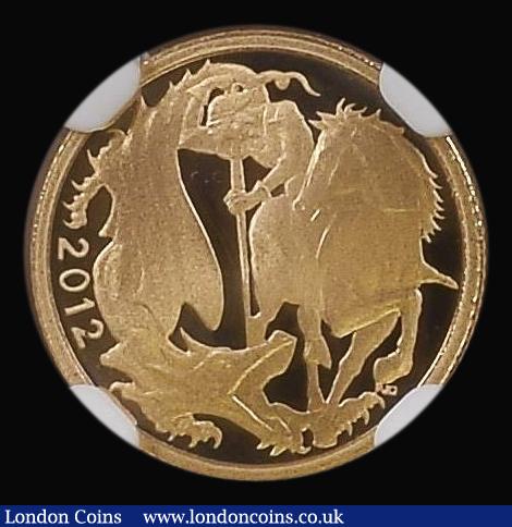 London Coins : A179 : Lot 1918 : Quarter Sovereign 2012 Queen Elizabeth II Diamond Jubilee - Modern St. George Gold Proof S.SA2 in an...