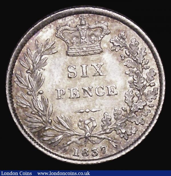 Sixpence 1837 ESC 1680, Bull 2512, A/UNC with golden toning on original lustrous surfaces : English Coins : Auction 179 : Lot 1980
