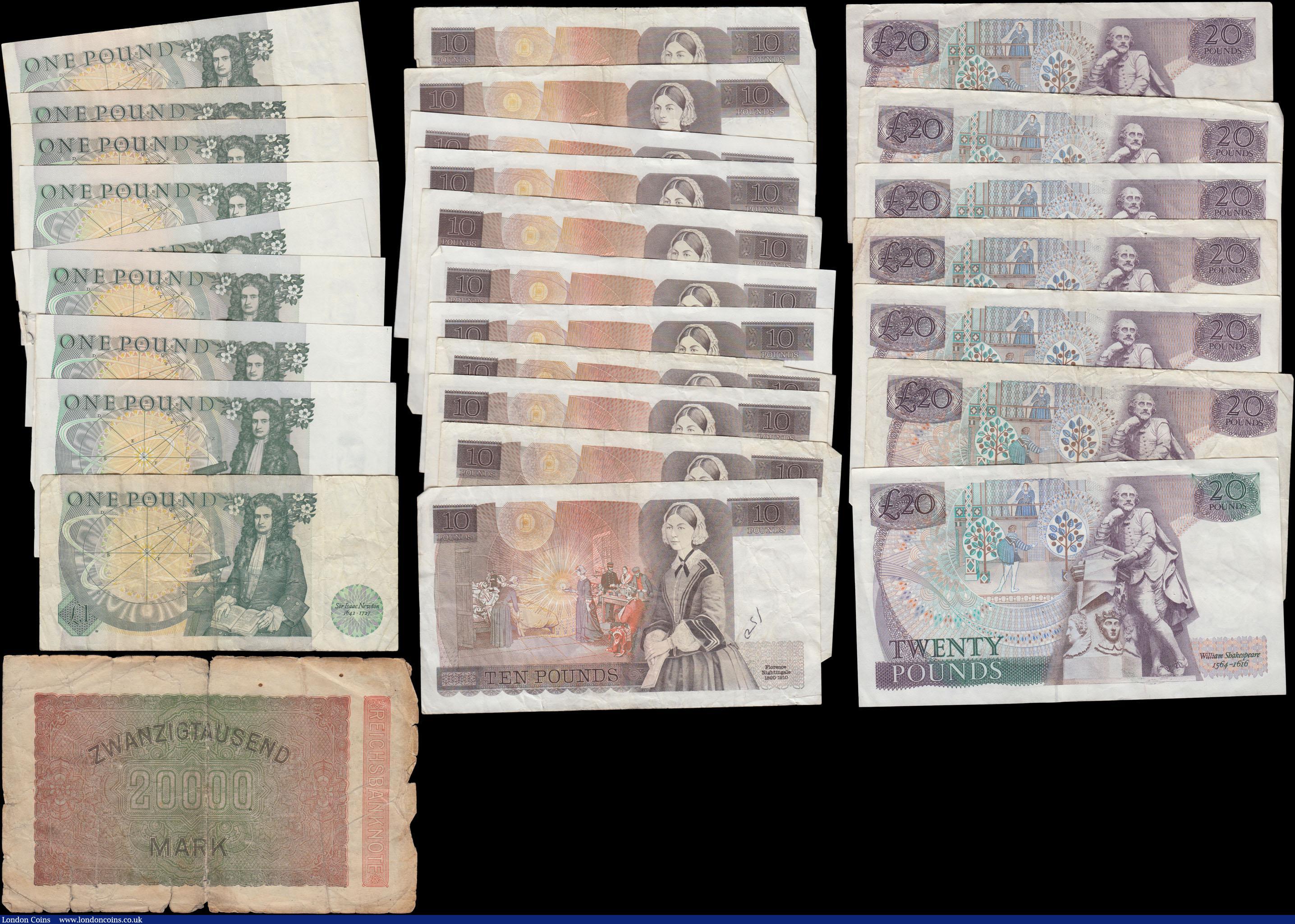 London Coins : A179 : Lot 2 : Bank of England ( 28 ) mostly Somerset 1, 10 and 20 Pounds along with a 20 Pounds Page FIRST series ...