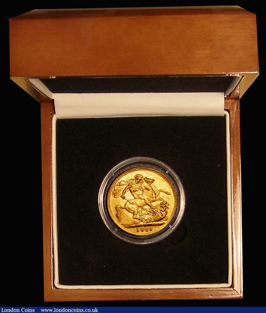 London Coins : A179 : Lot 2144 : Sovereign 1911 Marsh 213 GVF in a London Mint Office box with their certificate