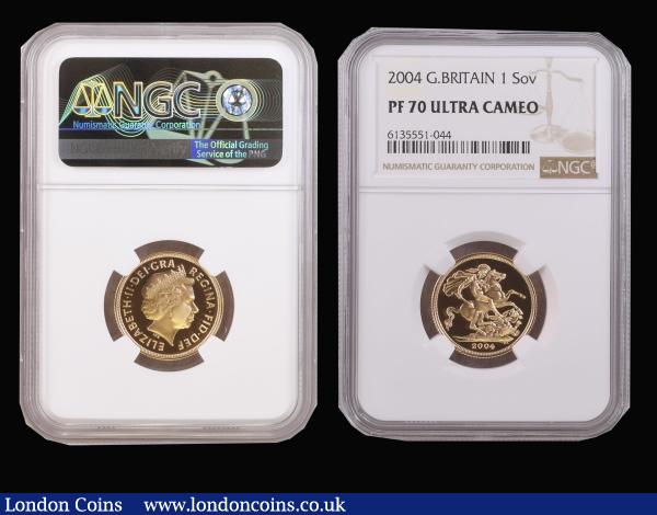 Sovereigns 2004 Proof S.SC4 (2) both in NGC holders, each graded PF70 Ultra Cameo : English Coins : Auction 179 : Lot 2196