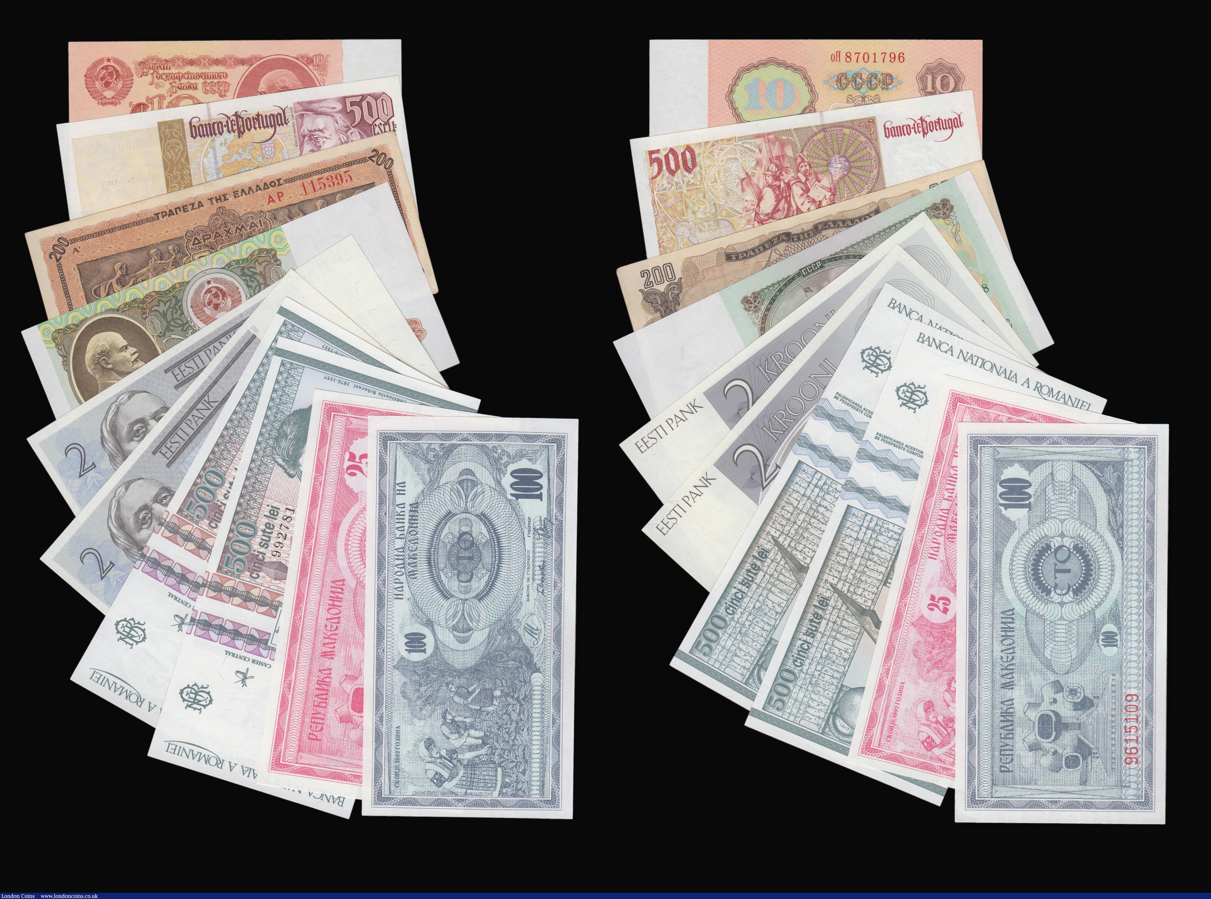 London Coins : A179 : Lot 226 : World (18) Estonia Two Krooni 1992 issue Pick 70 (2), both UNC, Greece (4) 1000 Drachma (2) 1926 iss...
