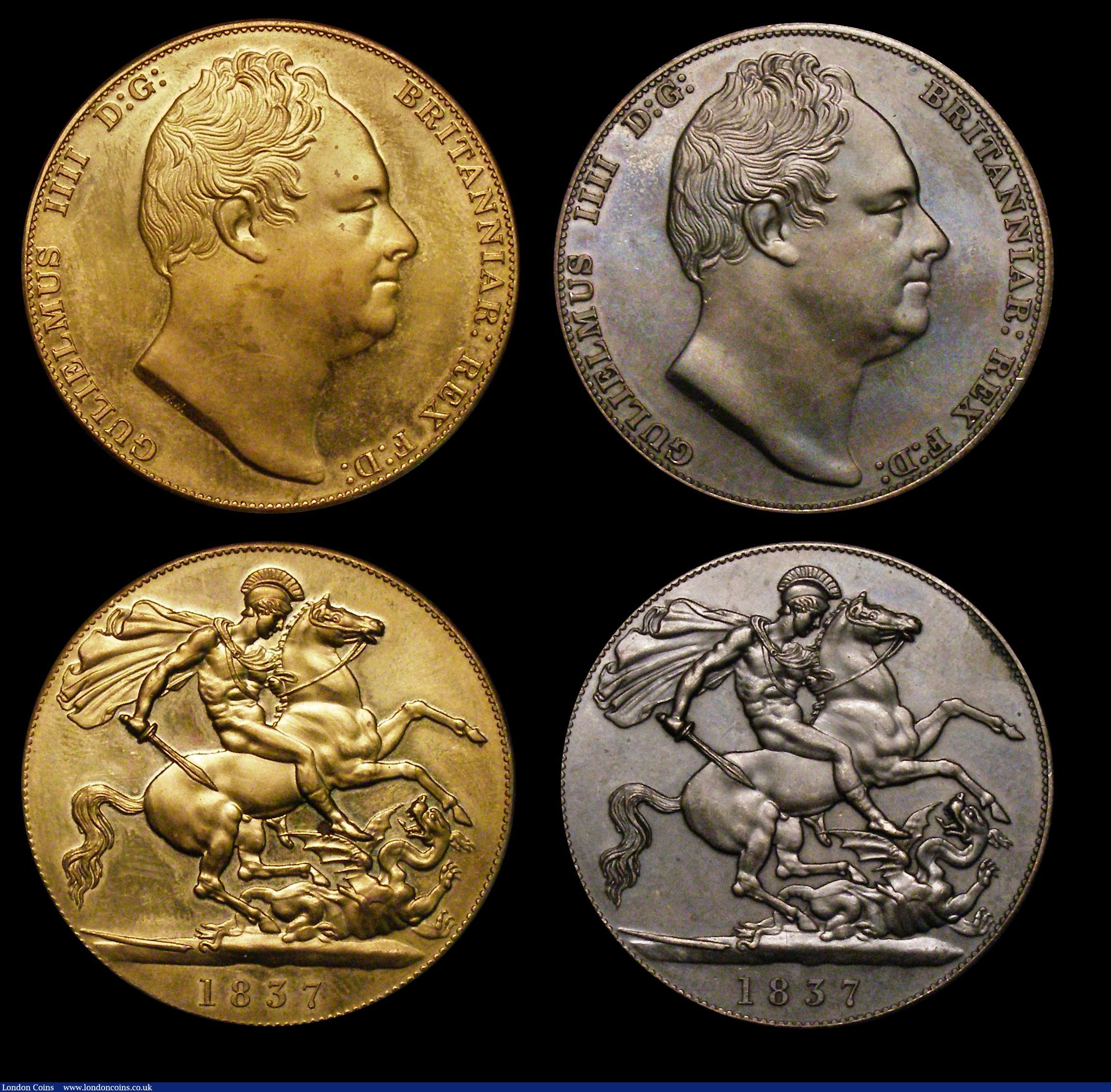 London Coins : A179 : Lot 2544 : Fantasy USA One Dollars (4) trials in lead for INA (4) 1836 Pattern uniface obverse and uniface reve...