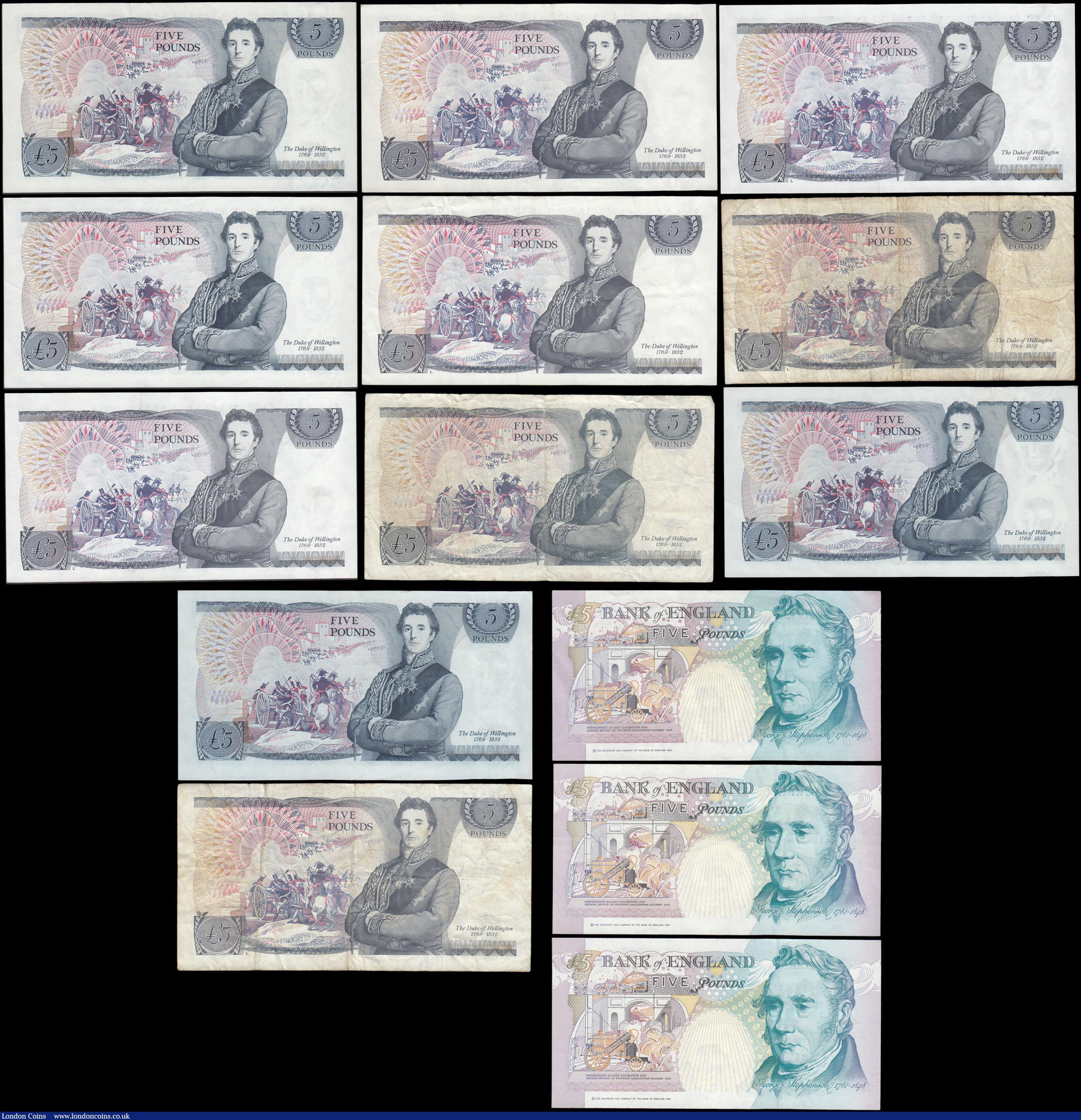 London Coins : A179 : Lot 58 : Five Pounds (16), Page issued 1971 (4), Somerset Issued 1980 & 1987 (5), Gill issued 1988 (2), K...