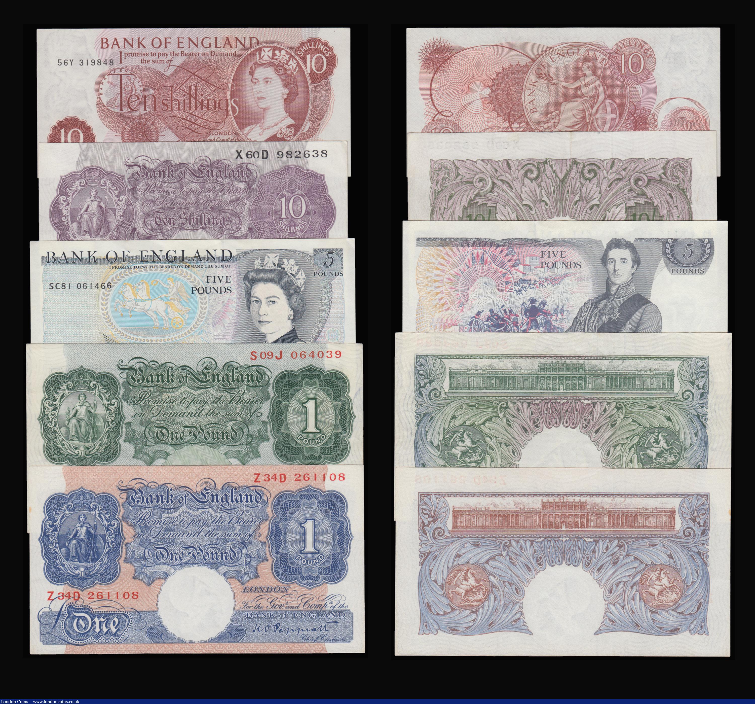 London Coins : A179 : Lot 59 : Five Pounds Gill Wellington reverse SC81 prefix AU, Kentfield George Stephenson DA84 prefix Unc, Low...