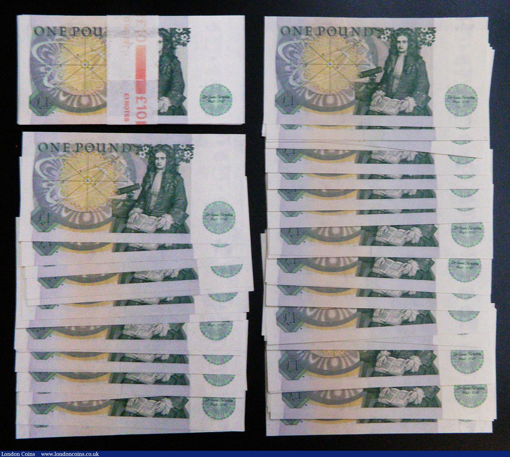 London Coins : A179 : Lot 61 : One Pound Somerset (60) B341 a consecutive run of 50 notes DS81 328197 to DS81 328246 UNC most with ...