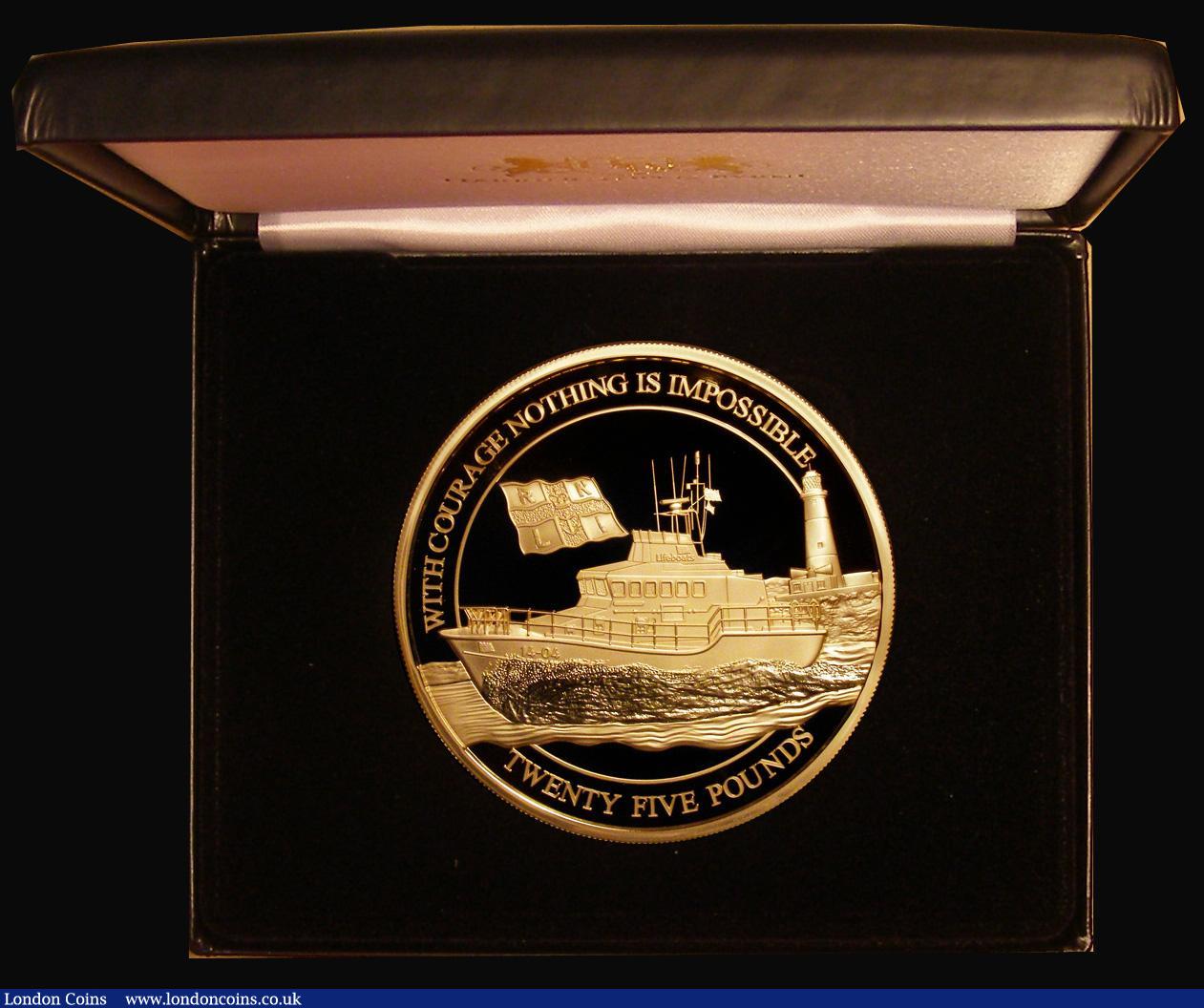 London Coins : A179 : Lot 681 : Alderney £25 2021 Lifeboats 5oz. Gold Proof FDC in a Harrington & Byrne case with certific...