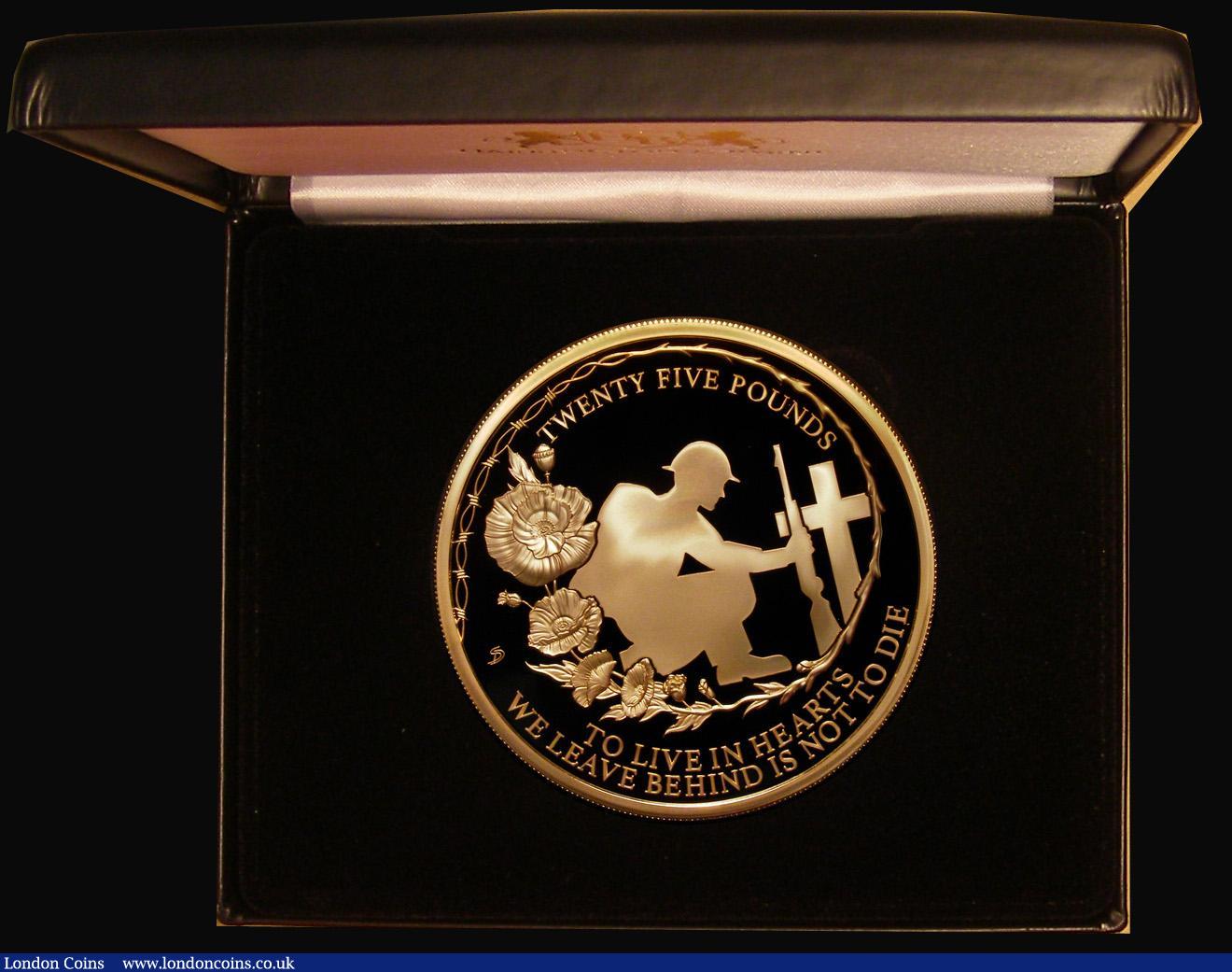 London Coins : A179 : Lot 682 : Alderney £25 2021 Remembrance 5oz. Gold Proof FDC in a Harrington & Byrne case with certif...