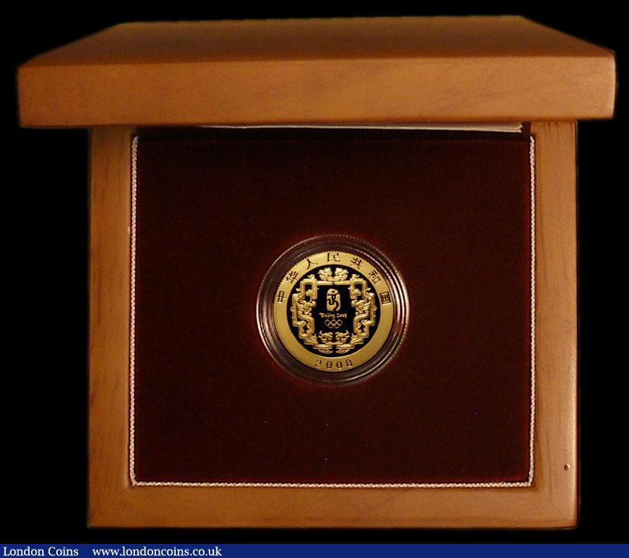 London Coins : A179 : Lot 706 : China 150 Yuan Gold 2008Z Beijing Olympics - Classical Soccer player, One Third Ounce Gold Proof KM#...