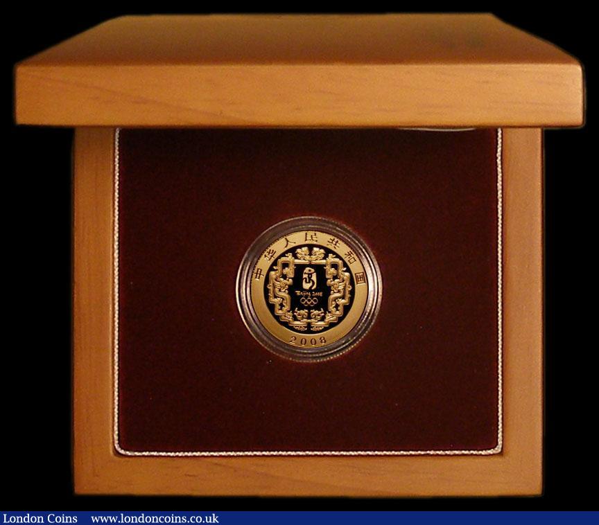 London Coins : A179 : Lot 707 : China 150 Yuan Gold 2008Z Beijing Olympics - Classical Wrestlers, One Third Ounce Gold Proof KM#1847...