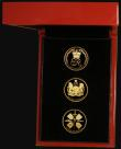 London Coins : A179 : Lot 748 : St. Helena 2018 The Queen Elizabeth II Sapphire Jubilee Collection a 3-coin set in gold comprising G...