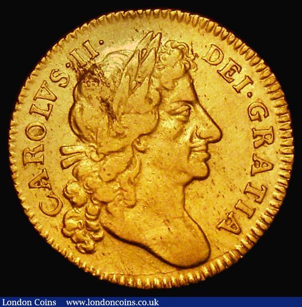 Guinea 1676 S.3344 Fine/About Fine, the obverse with some minor haymarking, a collectable example, Charles II Guineas becoming increasingly difficult to find  : English Coins : Auction 180 : Lot 1378