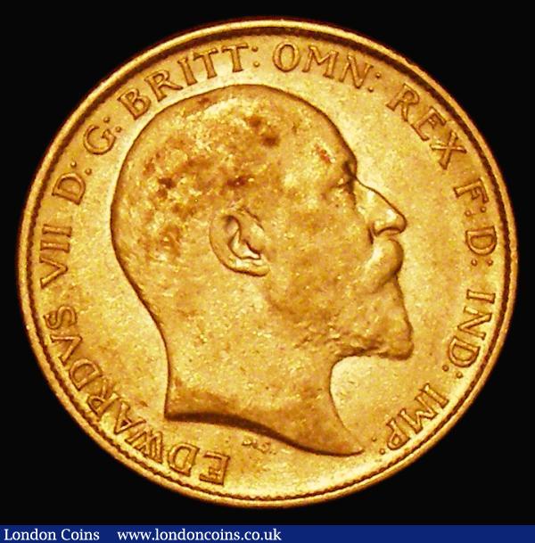 Half Sovereign 1908 Marsh 511, S.3974B Good Fine/Fine, the obverse with some tone spots : English Coins : Auction 180 : Lot 1478