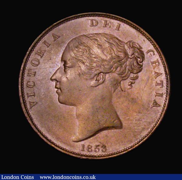 Penny 1853 Ornamental Trident, Italic 5 as Peck 1500 GVF/NEF with a small stain on the reverse : English Coins : Auction 180 : Lot 1673