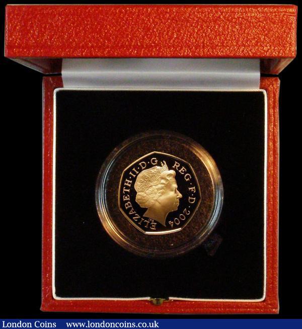 Fifty Pence 2004 50th Anniversary of the first 4-minute mile Gold Proof H13 FDC in the Royal Mint box of issue with certificate : English Cased : Auction 180 : Lot 312