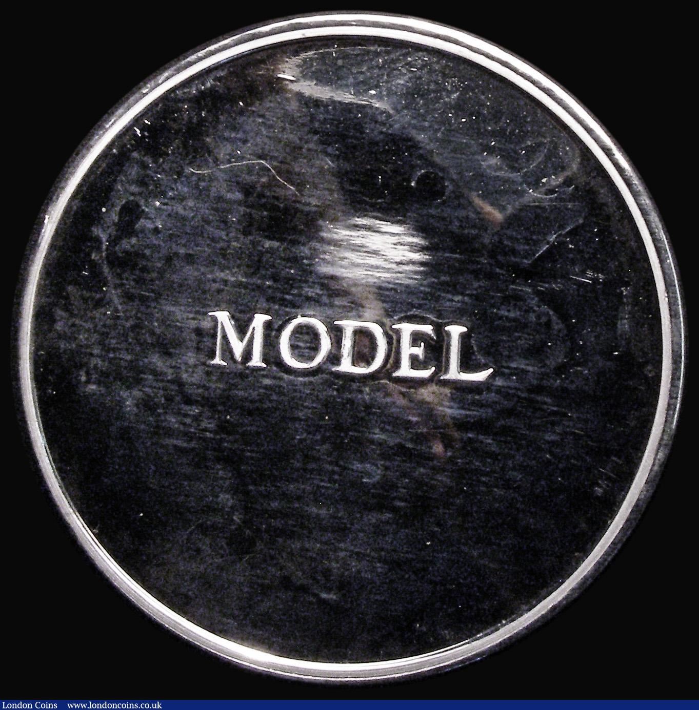 London Coins : A180 : Lot 1220 : 25 Pence 1972 Model Pattern Silver Wedding of Queen Elizabeth II and Prince Philip, Obverse: Bust of...