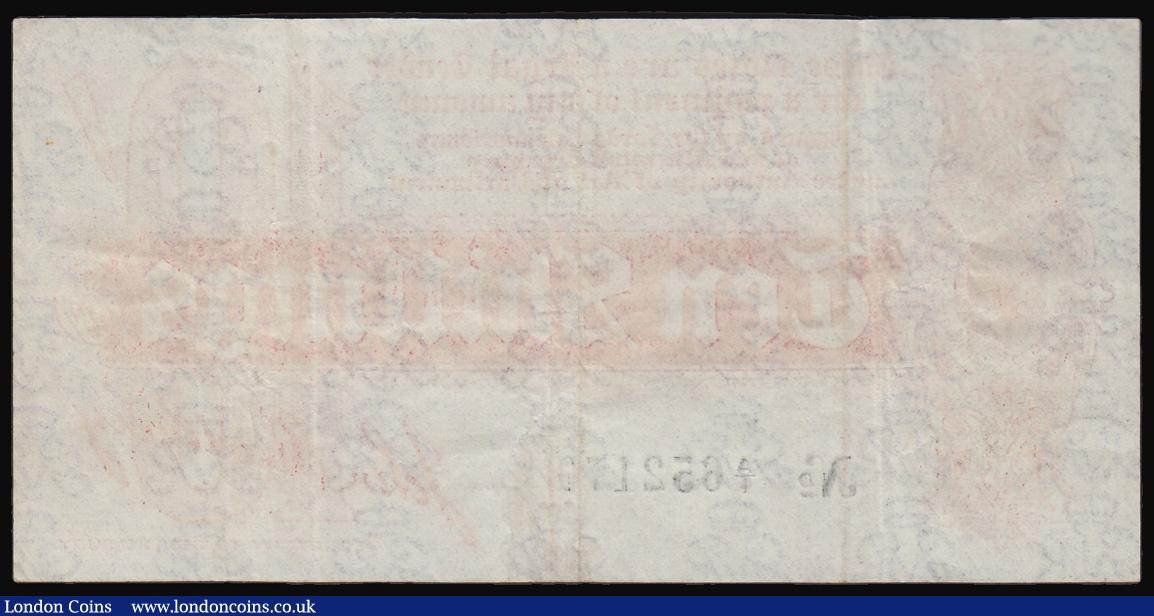 London Coins : A180 : Lot 13 : Treasury 10 Shillings Bradbury T9 first run serial A/1 652170, GVF and pleasant