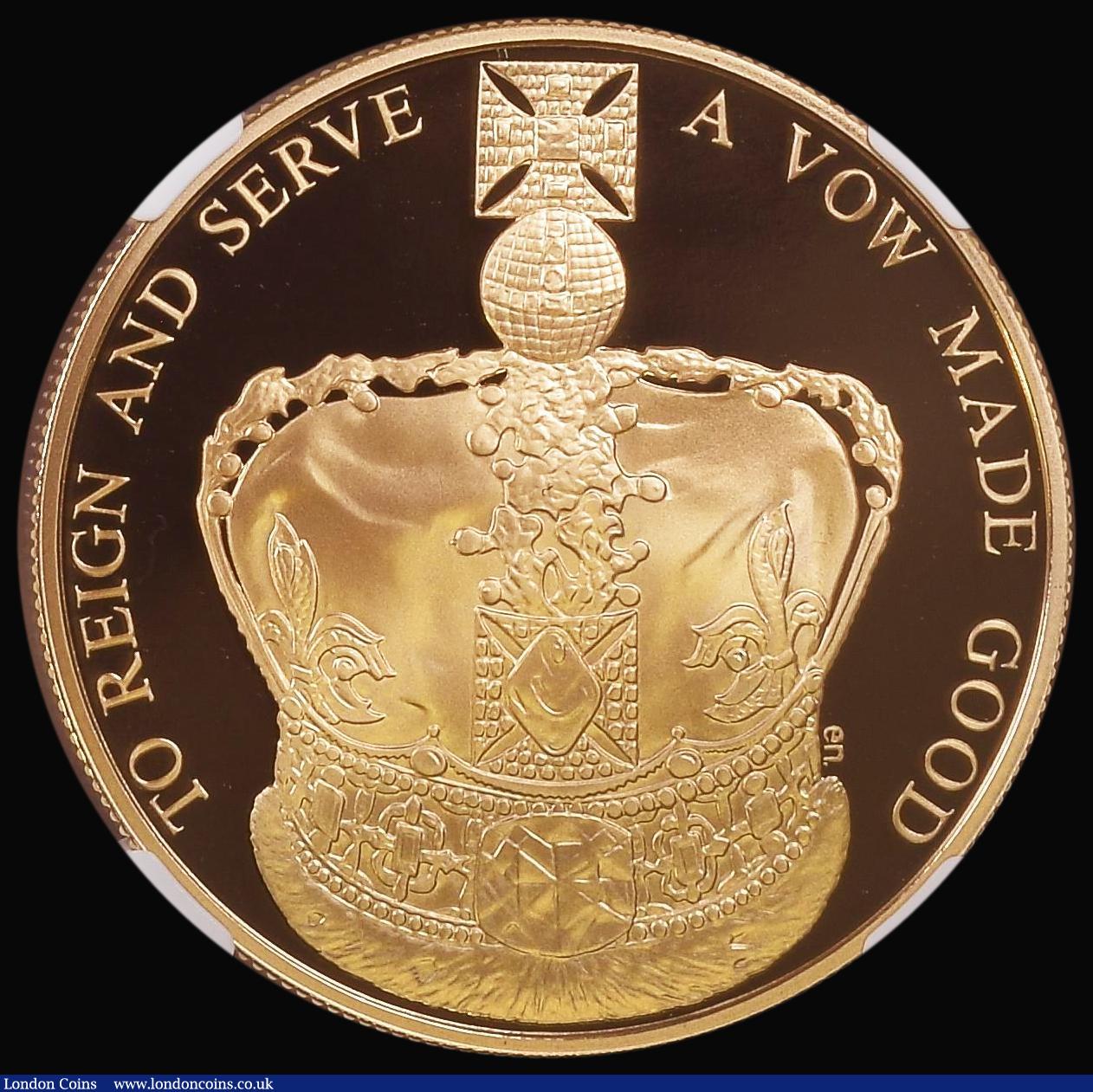 London Coins : A180 : Lot 1326 : Five Pound Crown 2013 Queen Elizabeth II - 60th Anniversary of the Coronation S.L25 Gold Proof in an...