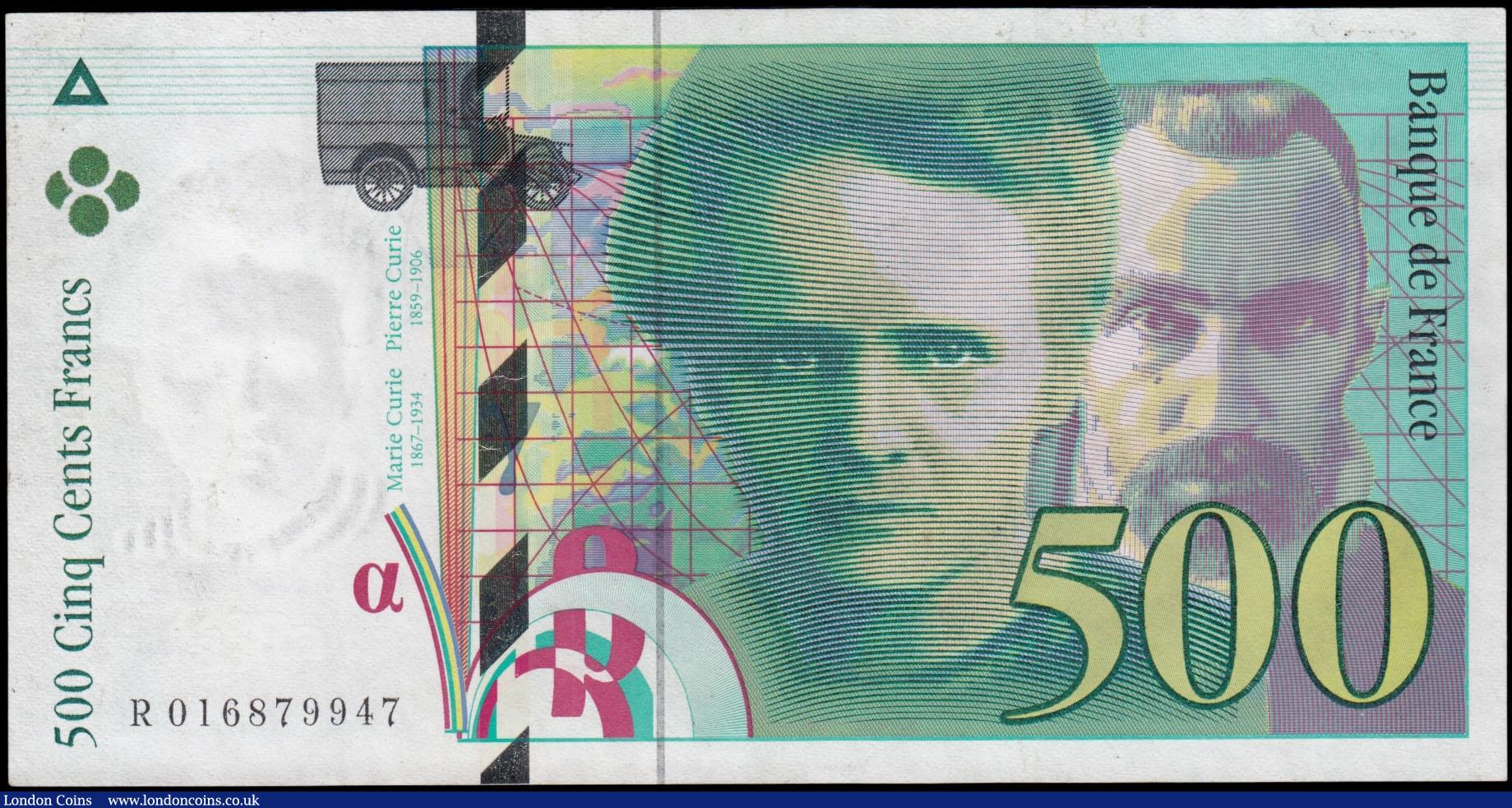 London Coins : A180 : Lot 144 : France 500 Francs "Pierre & Marie Curie" Pick 160a (Fayette F76.1) dated 1994 signatur...