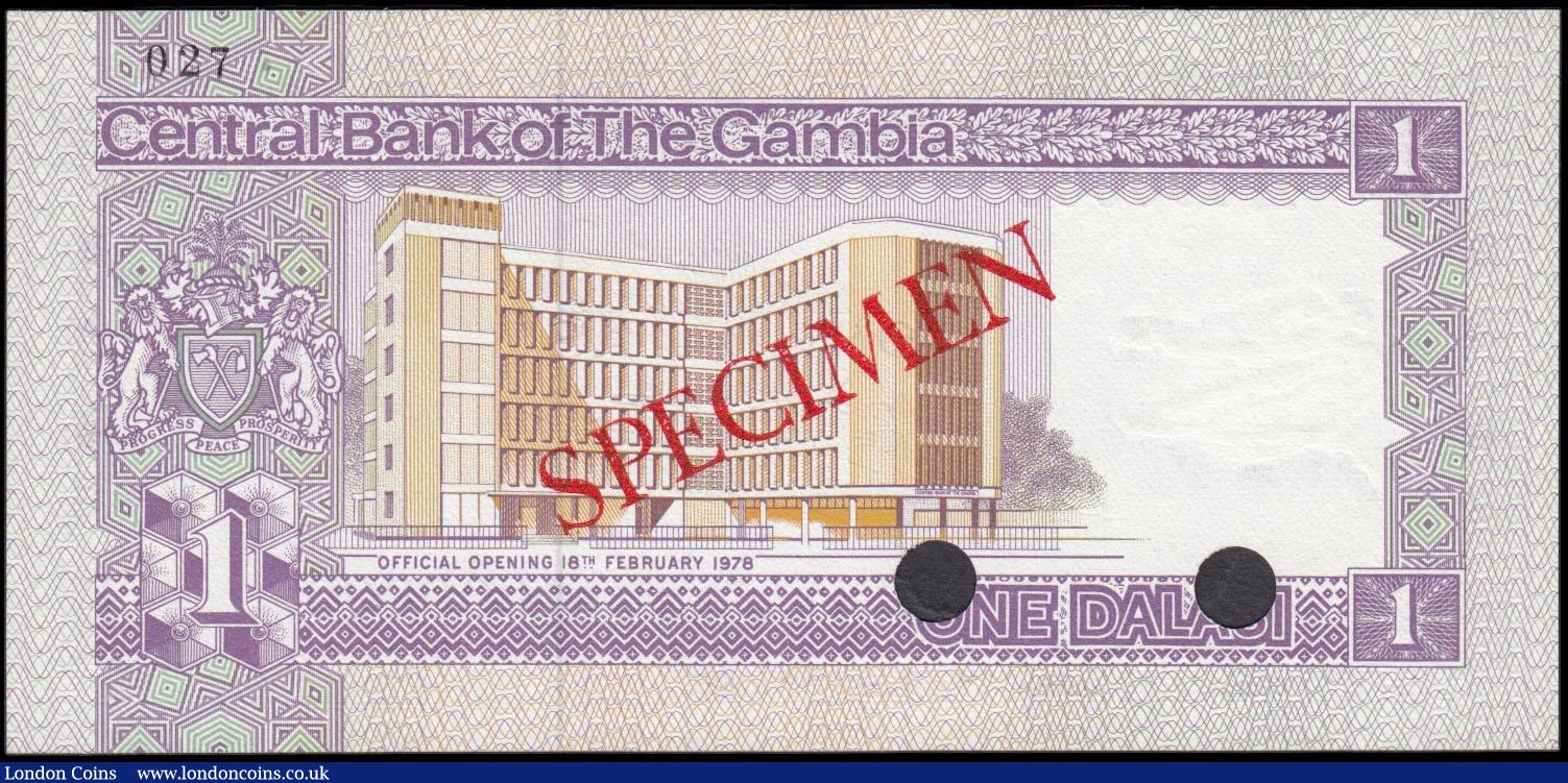 London Coins : A180 : Lot 148 : Gambia Central Bank 1 Dalasi Commemorative "Opening of Central Bank 18.02.1978" SPECIMEN N...