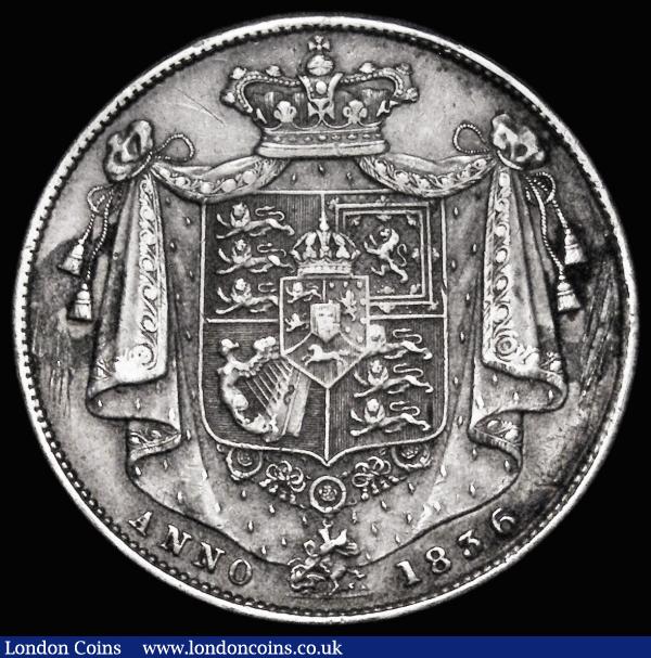 Halfcrown 1836 ESC 666, Bull 2482 VF ex-brooch mount : English Coins : Auction 180 : Lot 1552