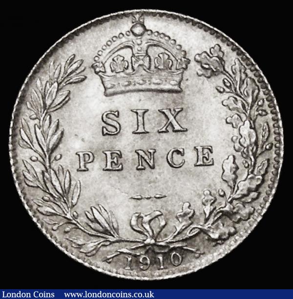 Sixpence 1910 ESC 1794, Bull 3606 Lustrous UNC with touches of golden toning : English Coins : Auction 180 : Lot 1760