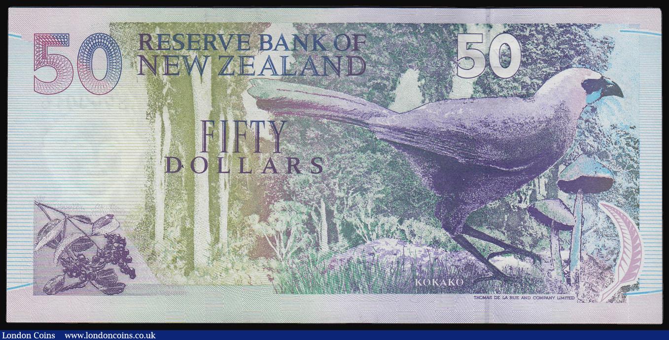 London Coins : A180 : Lot 185 : New Zealand 50 Dollars Sir A Ngata 1999 signed Brash Pick 188 very low number AB000016
