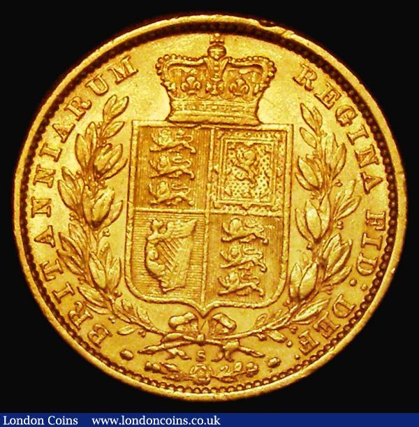 Sovereign 1885S Shield Reverse, WW Raised on truncation, Marsh 81, S,3855,Good Fine/About VF : English Coins : Auction 180 : Lot 1855