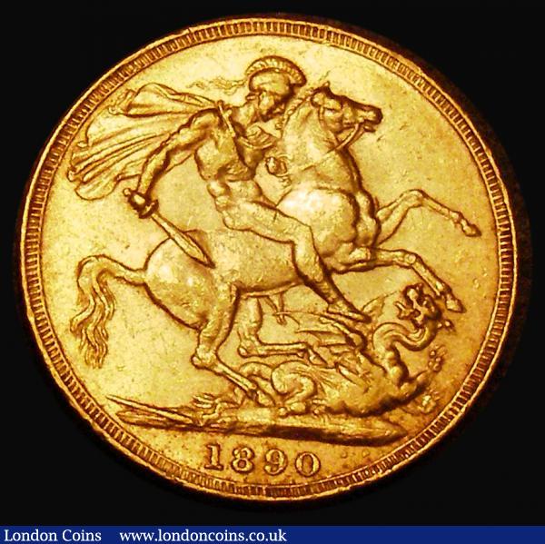 Sovereign 1890 Second legend, G: of D:G: closer to the crown, S.3866B, DISH L13, NVF/VF : English Coins : Auction 180 : Lot 1872
