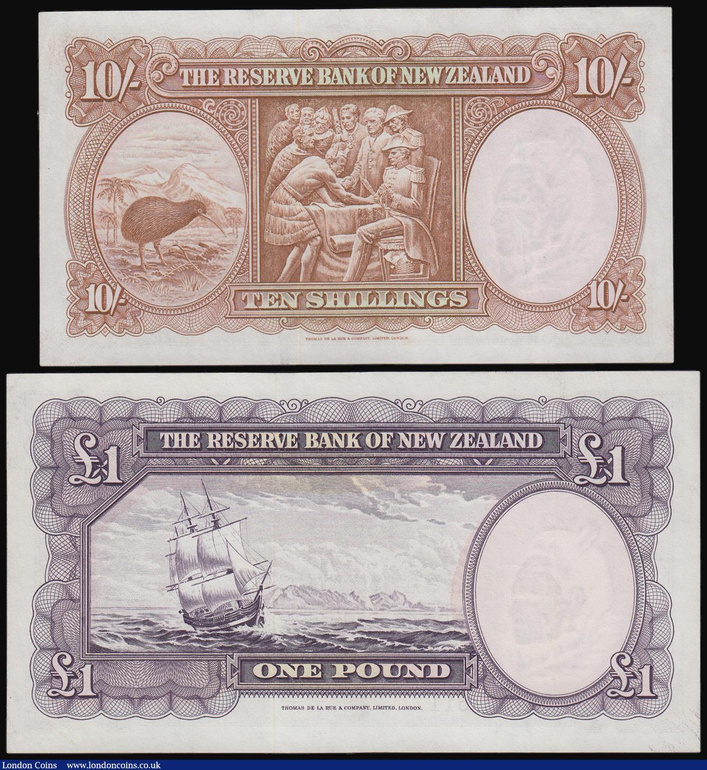 London Coins : A180 : Lot 192 : New Zealand One Pound and Ten Shillings signed Flemming with security thread (1960-67) Pick 158d and...