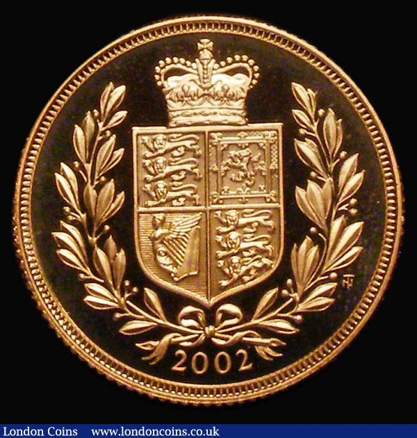 Sovereign 2002 Proof S.SC5, nFDC with some toning and a minor handling mark : English Coins : Auction 180 : Lot 1958