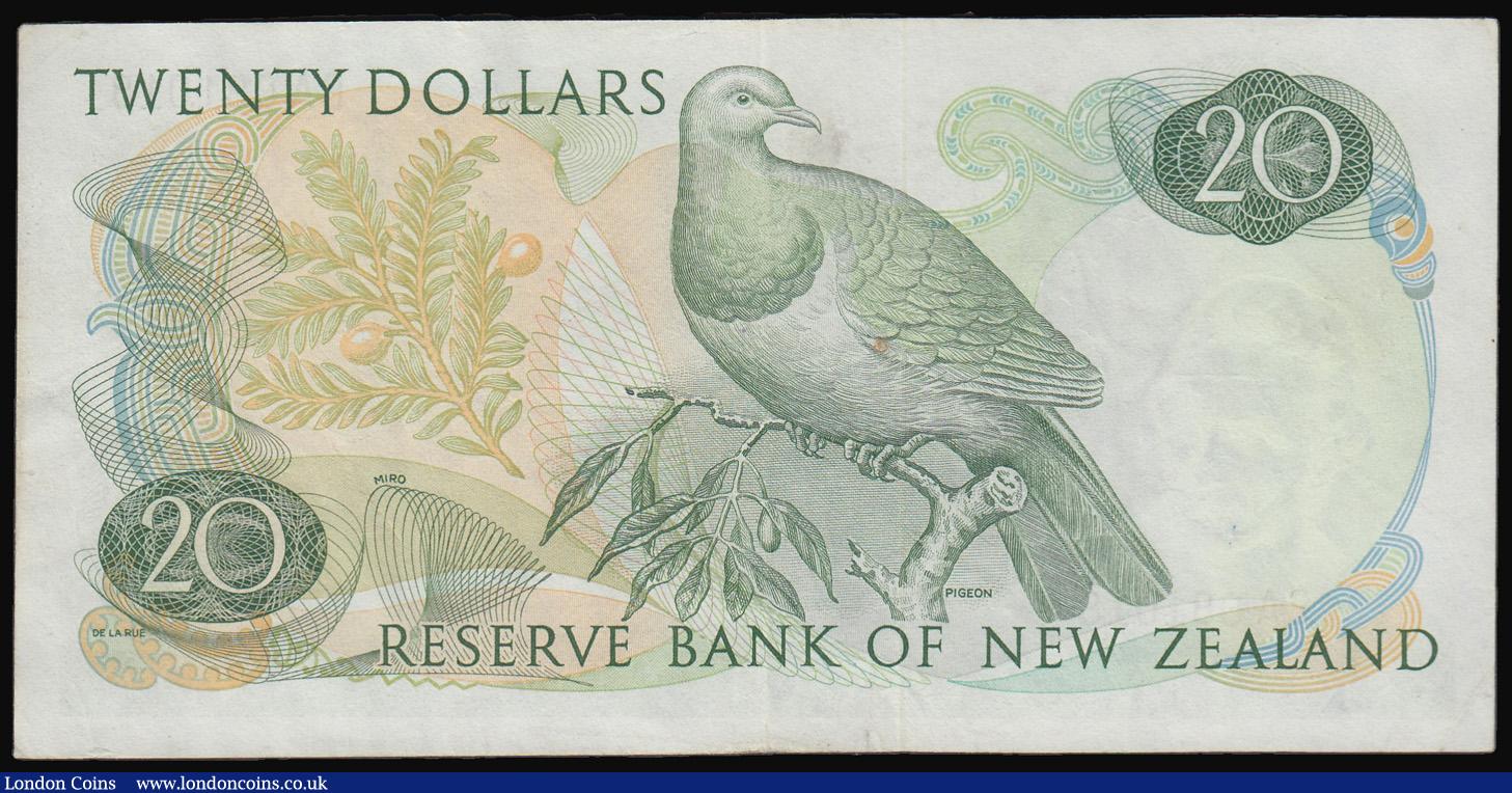 London Coins : A180 : Lot 198 : New Zealand Twenty Dollars Wilkes (1968-75) Pick 167b GVF