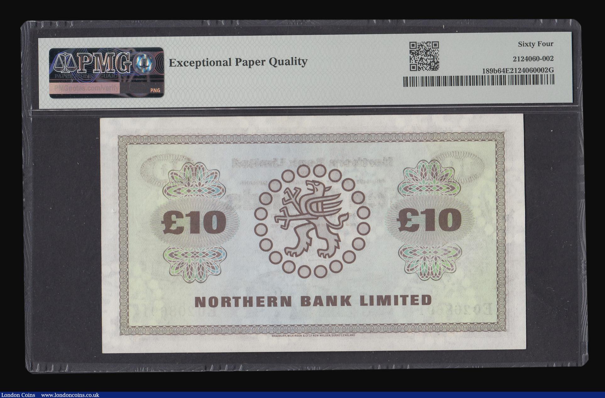 London Coins : A180 : Lot 201 : Northern Ireland, Northern Bank Limited Ten Pounds 1.10.1971 issue, Serial No. E 0208691, Pick 189b,...