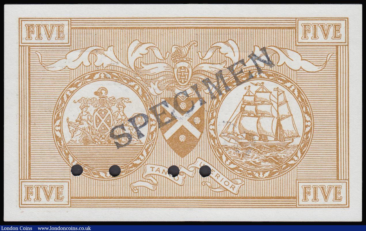 London Coins : A180 : Lot 217 : Scotland, Bank of Scotland Five Pounds August 1962 SPECIMEN Pick 106s Unc