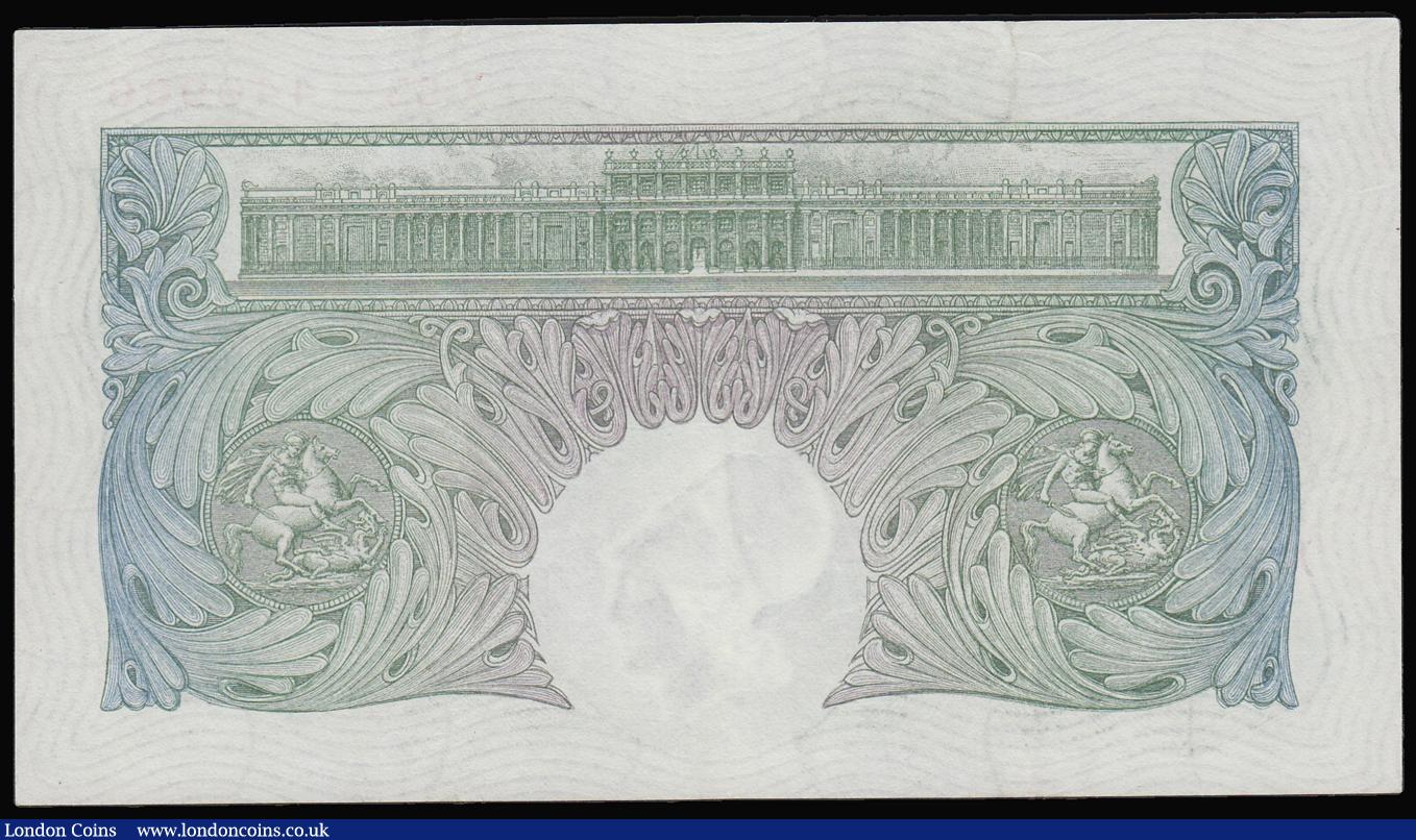 London Coins : A180 : Lot 61 : One Pounds Catterns B225 Green Britannia medallion issued 1930 serial number X55 440966 EF