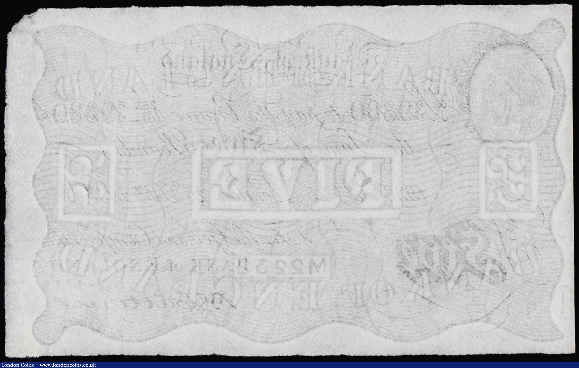 London Coins : A180 : Lot 62 : Five Pounds White Catterns B228 dated 25 Feb 1933, 262/J 39380, EF
