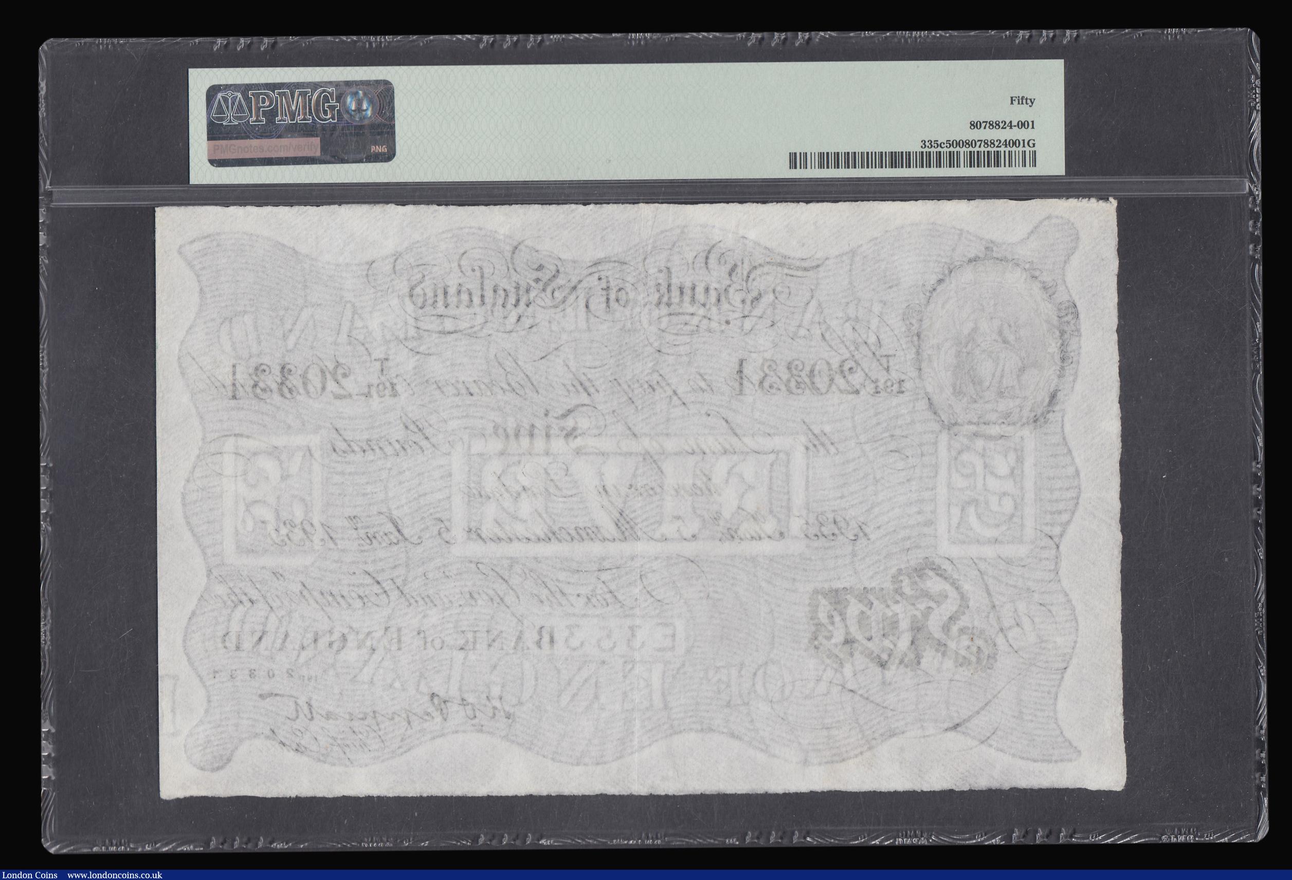 London Coins : A180 : Lot 76 : Five Pounds Peppiatt White note B241f dated 5th January 1935 serial number T/191 20331 MANCHESTER br...