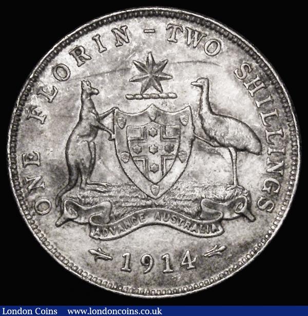 Australia Florin 1914 KM#27 VF/GVF with some contact marks, with a pleasing subtle tone : World Coins : Auction 180 : Lot 918