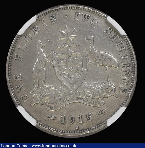 Australia Florin 1915H KM#27 NGC XF details CLEANED a bold collectable grade example of this rare date and type : World Coins : Auction 180 : Lot 919