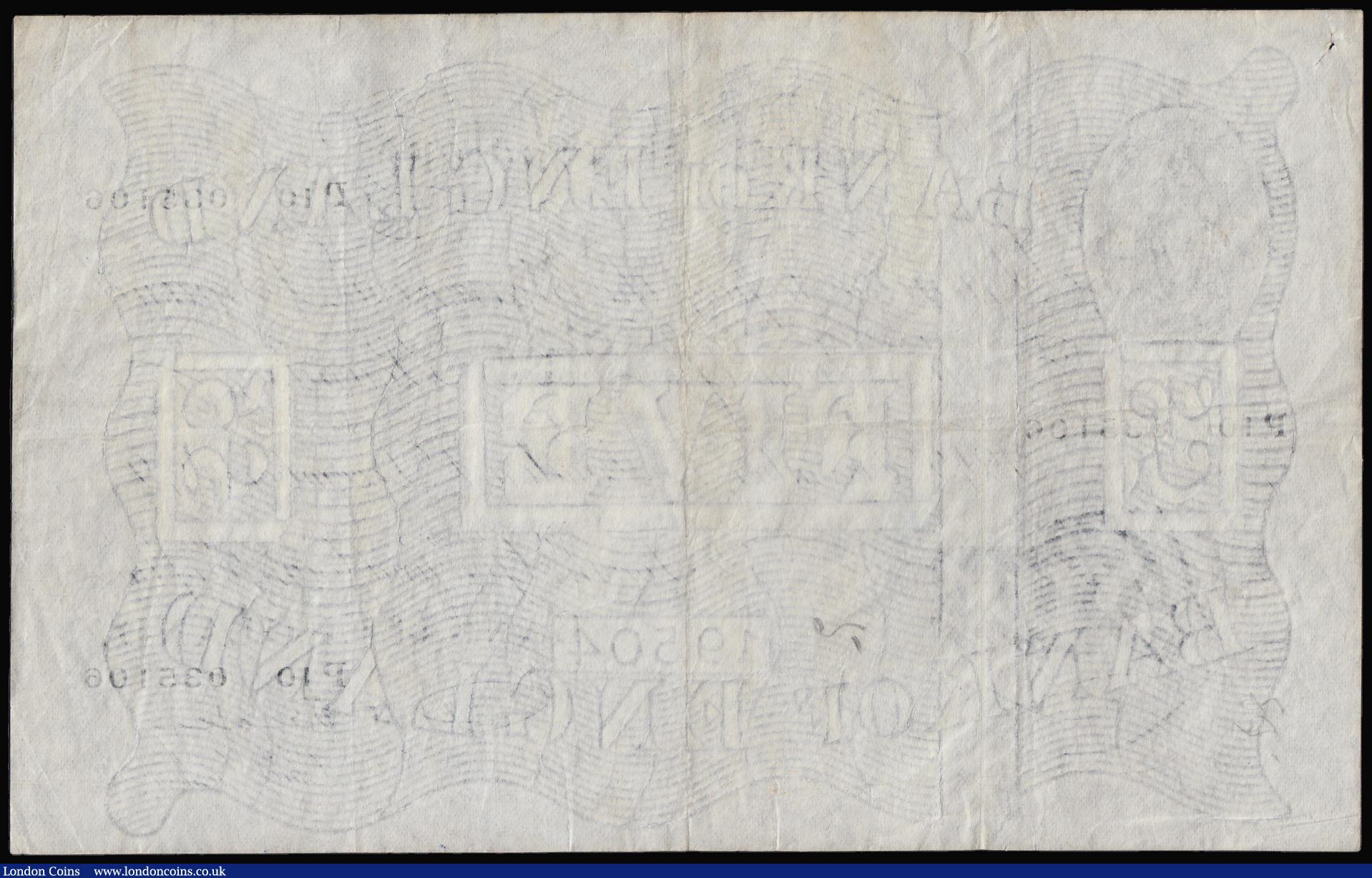 London Coins : A180 : Lot 97 : Five Pounds Beale white B270 dated 1st December 1949 prefix P10, Pick344, VF
