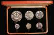 London Coins : A180 : Lot 1195 : Proof Set 1927 (6 coins) Crown to Threepence UNC to nFDC with colourful toning, in the hard red box ...